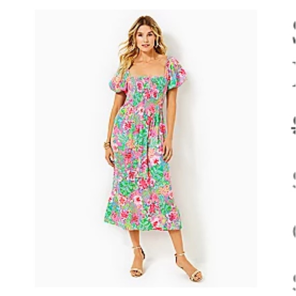 Lilly Pillitzer Floral Puff Sleeve Nap Dress - Picture 5 of 5